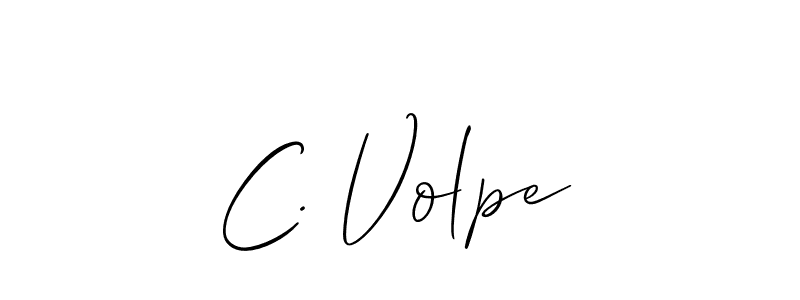 if you are searching for the best signature style for your name C. Volpe. so please give up your signature search. here we have designed multiple signature styles  using Allison_Script. C. Volpe signature style 2 images and pictures png