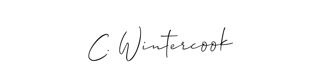 if you are searching for the best signature style for your name C. Wintercook. so please give up your signature search. here we have designed multiple signature styles  using Allison_Script. C. Wintercook signature style 2 images and pictures png