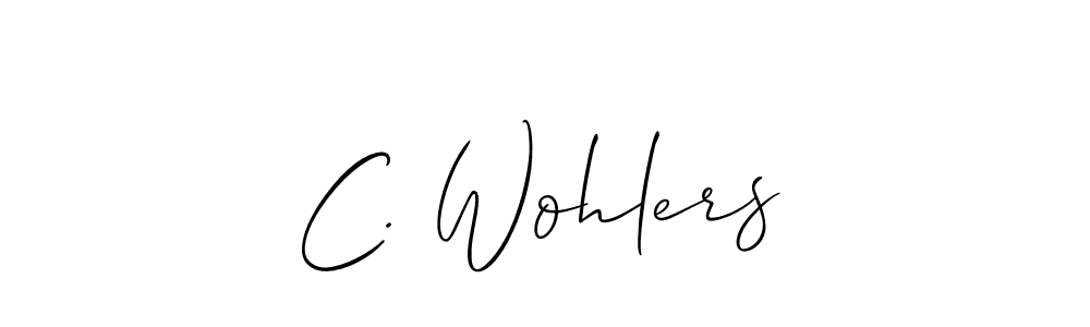 This is the best signature style for the C. Wohlers name. Also you like these signature font (Allison_Script). Mix name signature. C. Wohlers signature style 2 images and pictures png