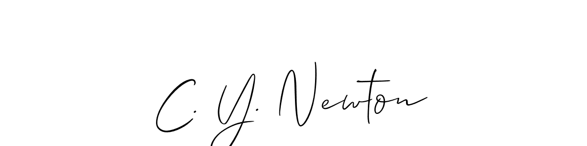 Make a beautiful signature design for name C. Y. Newton. With this signature (Allison_Script) style, you can create a handwritten signature for free. C. Y. Newton signature style 2 images and pictures png