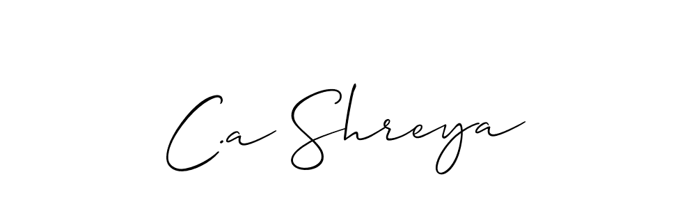 How to Draw C.a Shreya signature style? Allison_Script is a latest design signature styles for name C.a Shreya. C.a Shreya signature style 2 images and pictures png