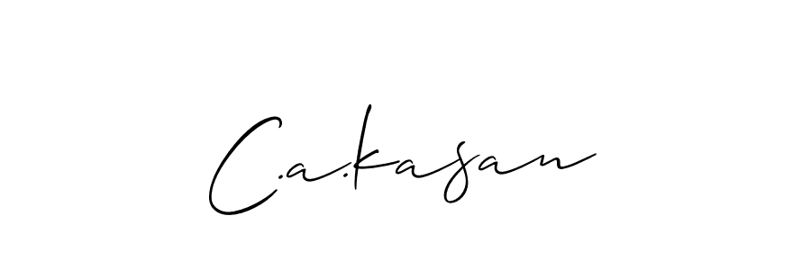 if you are searching for the best signature style for your name C.a.kasan. so please give up your signature search. here we have designed multiple signature styles  using Allison_Script. C.a.kasan signature style 2 images and pictures png
