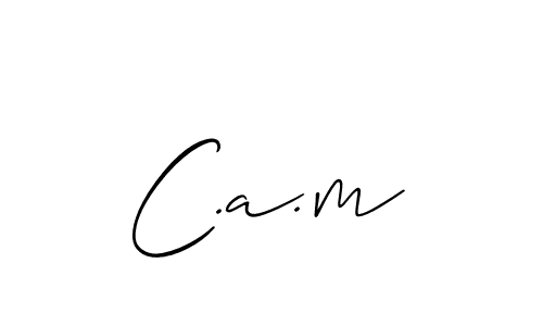 The best way (Allison_Script) to make a short signature is to pick only two or three words in your name. The name C.a.m include a total of six letters. For converting this name. C.a.m signature style 2 images and pictures png