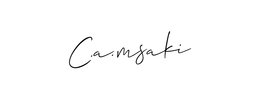 Also we have C.a.msaki name is the best signature style. Create professional handwritten signature collection using Allison_Script autograph style. C.a.msaki signature style 2 images and pictures png