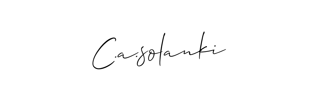 Also we have C.a.solanki name is the best signature style. Create professional handwritten signature collection using Allison_Script autograph style. C.a.solanki signature style 2 images and pictures png