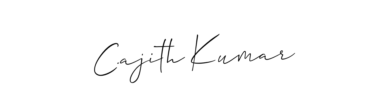 The best way (Allison_Script) to make a short signature is to pick only two or three words in your name. The name C.ajith Kumar include a total of six letters. For converting this name. C.ajith Kumar signature style 2 images and pictures png