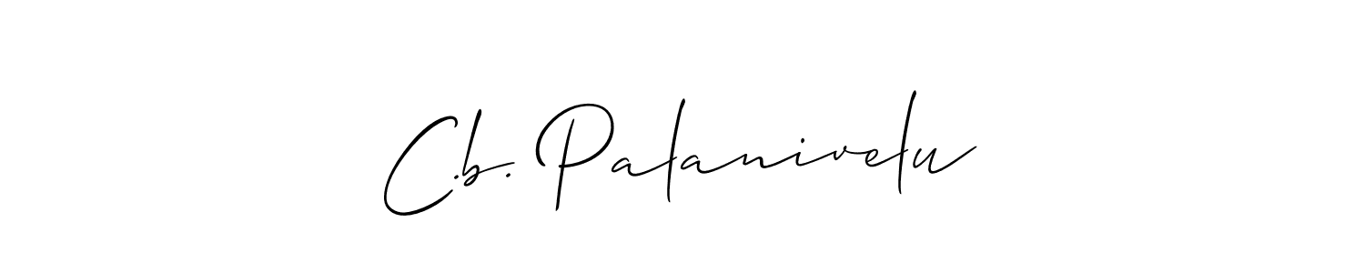 Design your own signature with our free online signature maker. With this signature software, you can create a handwritten (Allison_Script) signature for name C.b. Palanivelu. C.b. Palanivelu signature style 2 images and pictures png