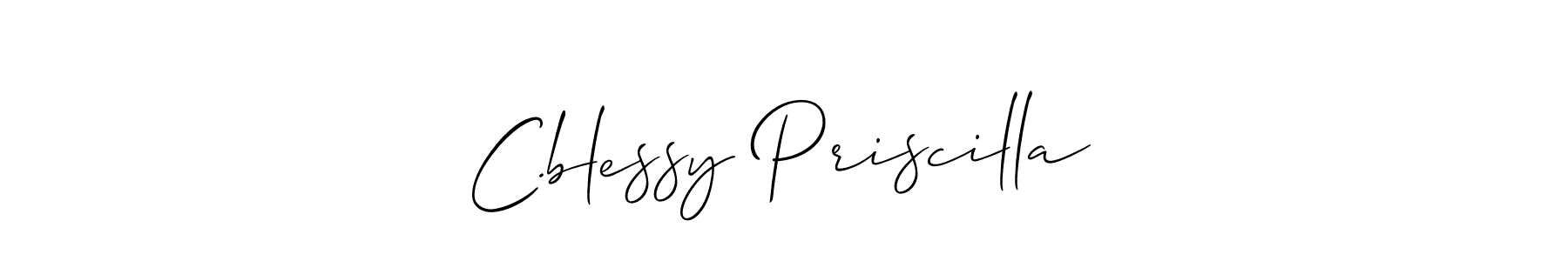 Also You can easily find your signature by using the search form. We will create C.blessy Priscilla name handwritten signature images for you free of cost using Allison_Script sign style. C.blessy Priscilla signature style 2 images and pictures png