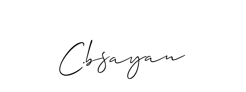 How to make C.bsayan name signature. Use Allison_Script style for creating short signs online. This is the latest handwritten sign. C.bsayan signature style 2 images and pictures png