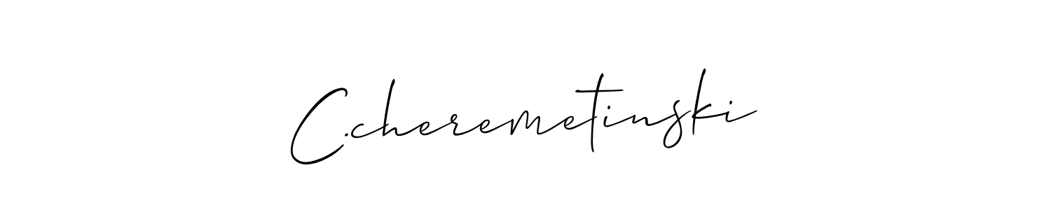 Make a short C.cheremetinski signature style. Manage your documents anywhere anytime using Allison_Script. Create and add eSignatures, submit forms, share and send files easily. C.cheremetinski signature style 2 images and pictures png