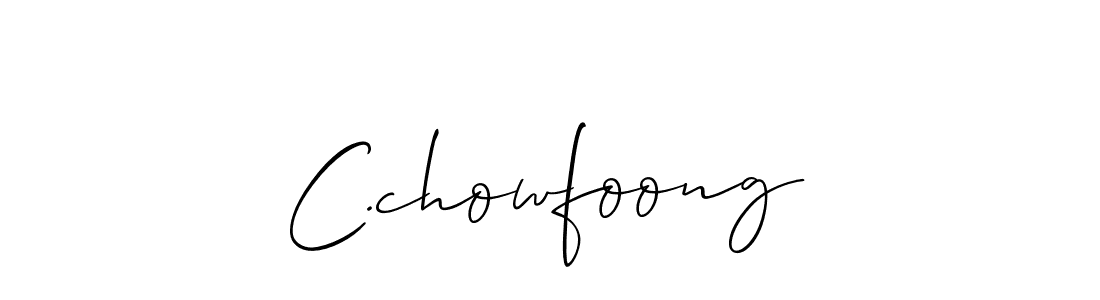 How to make C.chowfoong name signature. Use Allison_Script style for creating short signs online. This is the latest handwritten sign. C.chowfoong signature style 2 images and pictures png