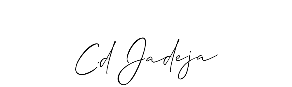 You can use this online signature creator to create a handwritten signature for the name C.d Jadeja. This is the best online autograph maker. C.d Jadeja signature style 2 images and pictures png