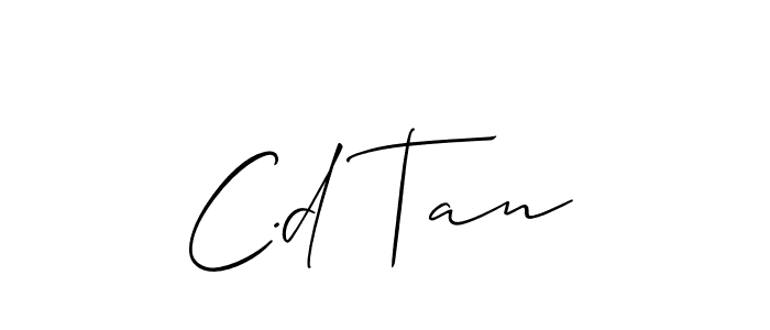 Make a beautiful signature design for name C.d Tan. With this signature (Allison_Script) style, you can create a handwritten signature for free. C.d Tan signature style 2 images and pictures png