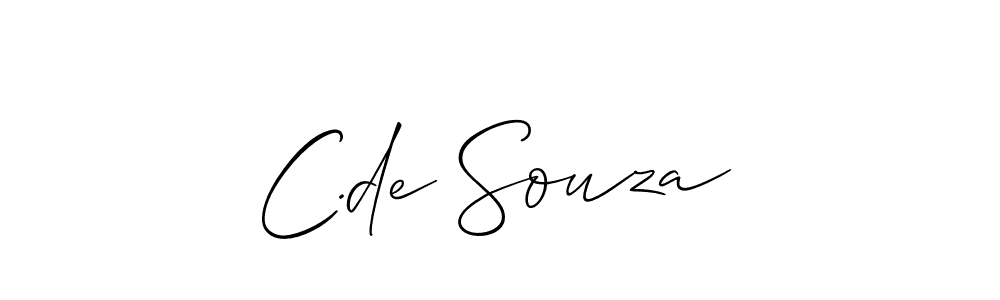 The best way (Allison_Script) to make a short signature is to pick only two or three words in your name. The name C.de Souza include a total of six letters. For converting this name. C.de Souza signature style 2 images and pictures png