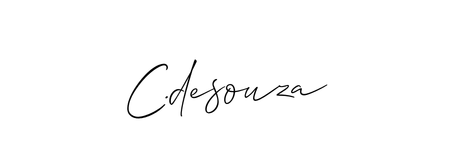 Design your own signature with our free online signature maker. With this signature software, you can create a handwritten (Allison_Script) signature for name C.desouza. C.desouza signature style 2 images and pictures png
