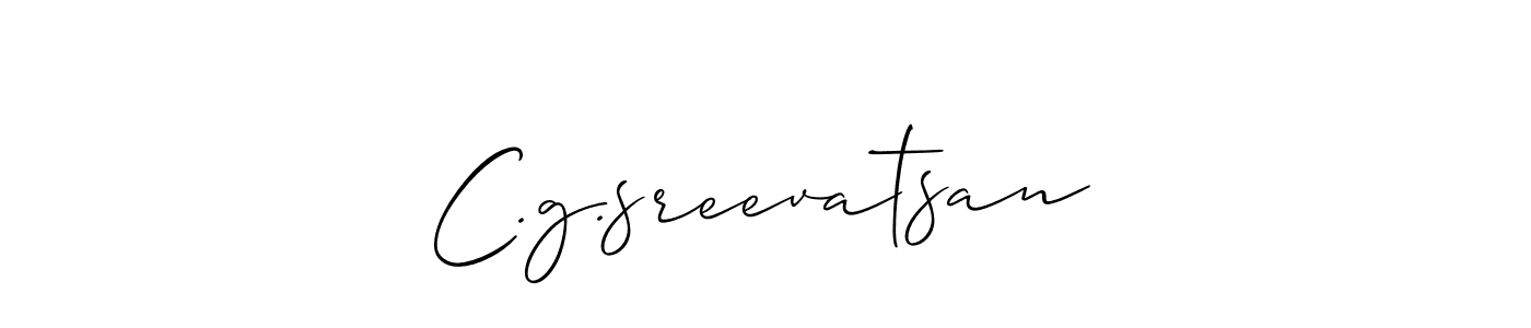 How to Draw C.g.sreevatsan signature style? Allison_Script is a latest design signature styles for name C.g.sreevatsan. C.g.sreevatsan signature style 2 images and pictures png