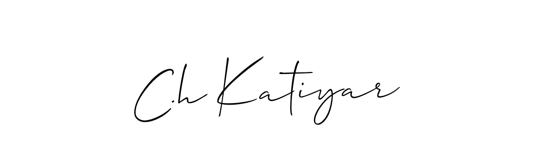 The best way (Allison_Script) to make a short signature is to pick only two or three words in your name. The name C.h Katiyar include a total of six letters. For converting this name. C.h Katiyar signature style 2 images and pictures png