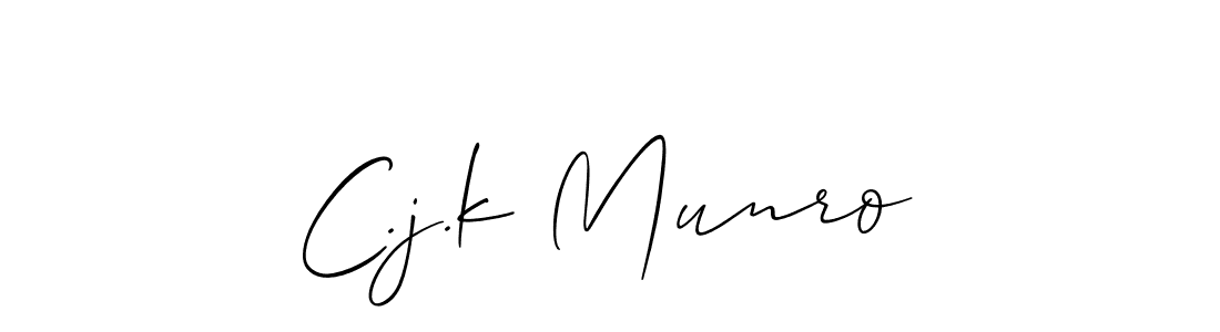 Use a signature maker to create a handwritten signature online. With this signature software, you can design (Allison_Script) your own signature for name C.j.k Munro. C.j.k Munro signature style 2 images and pictures png