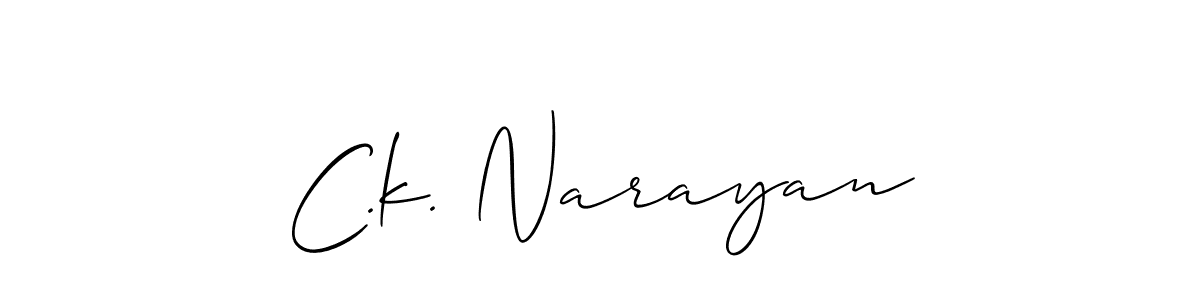 How to make C.k. Narayan name signature. Use Allison_Script style for creating short signs online. This is the latest handwritten sign. C.k. Narayan signature style 2 images and pictures png