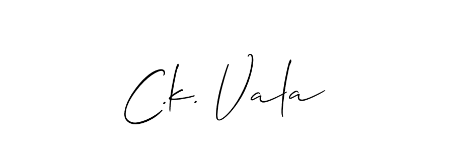 How to make C.k. Vala signature? Allison_Script is a professional autograph style. Create handwritten signature for C.k. Vala name. C.k. Vala signature style 2 images and pictures png
