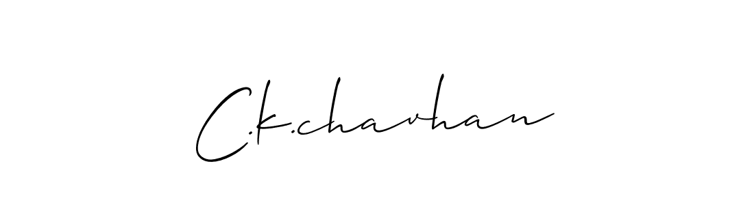 Design your own signature with our free online signature maker. With this signature software, you can create a handwritten (Allison_Script) signature for name C.k.chavhan. C.k.chavhan signature style 2 images and pictures png