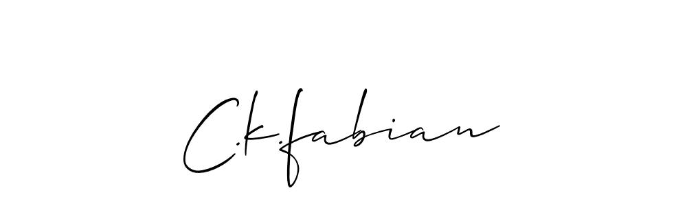 It looks lik you need a new signature style for name C.k.fabian. Design unique handwritten (Allison_Script) signature with our free signature maker in just a few clicks. C.k.fabian signature style 2 images and pictures png