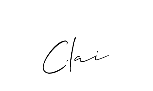 Also You can easily find your signature by using the search form. We will create C.lai name handwritten signature images for you free of cost using Allison_Script sign style. C.lai signature style 2 images and pictures png