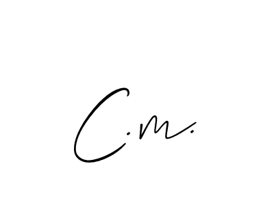 Create a beautiful signature design for name C.m.. With this signature (Allison_Script) fonts, you can make a handwritten signature for free. C.m. signature style 2 images and pictures png