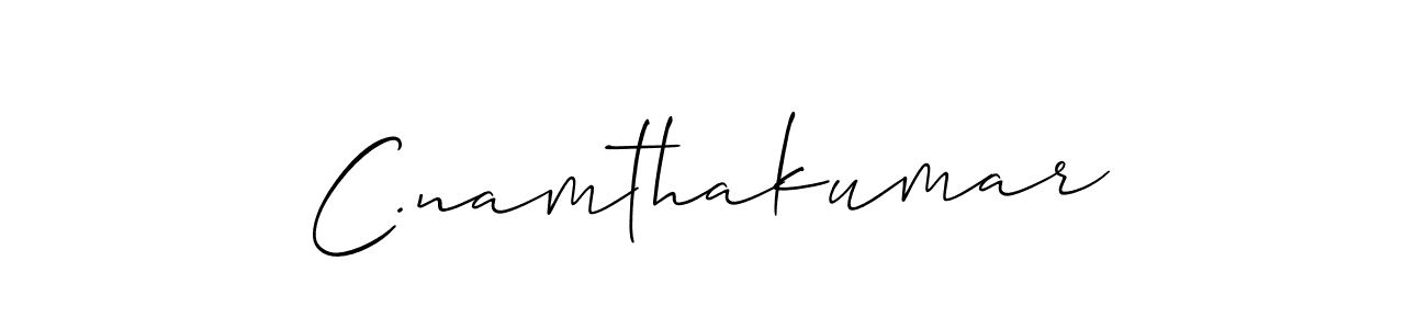 How to make C.namthakumar name signature. Use Allison_Script style for creating short signs online. This is the latest handwritten sign. C.namthakumar signature style 2 images and pictures png