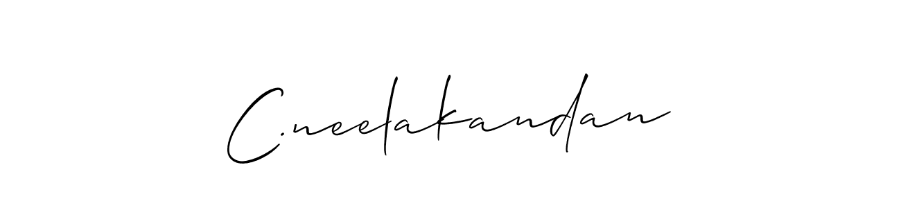 if you are searching for the best signature style for your name C.neelakandan. so please give up your signature search. here we have designed multiple signature styles  using Allison_Script. C.neelakandan signature style 2 images and pictures png