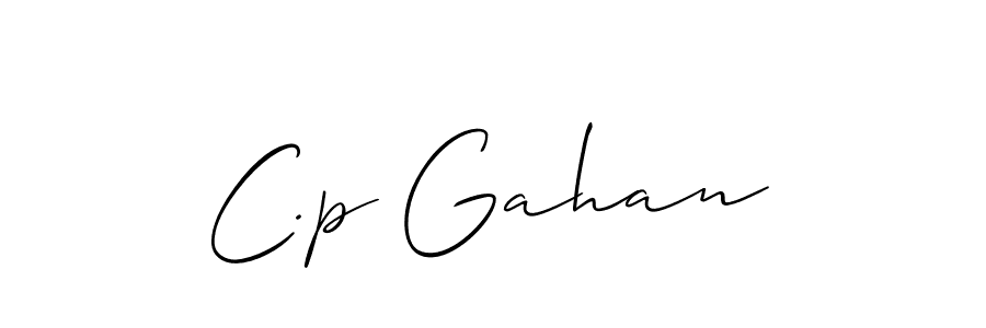 How to make C.p Gahan name signature. Use Allison_Script style for creating short signs online. This is the latest handwritten sign. C.p Gahan signature style 2 images and pictures png