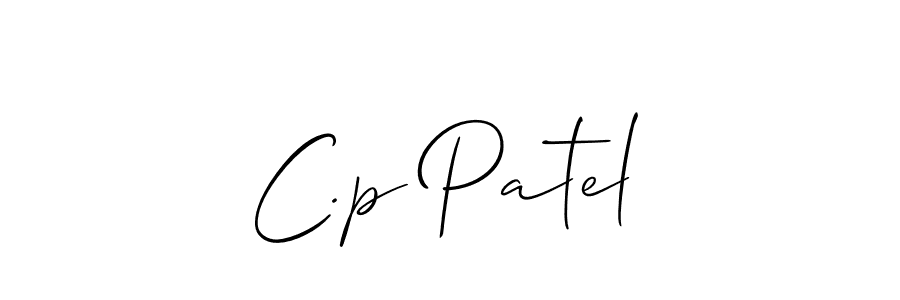 if you are searching for the best signature style for your name C.p Patel. so please give up your signature search. here we have designed multiple signature styles  using Allison_Script. C.p Patel signature style 2 images and pictures png