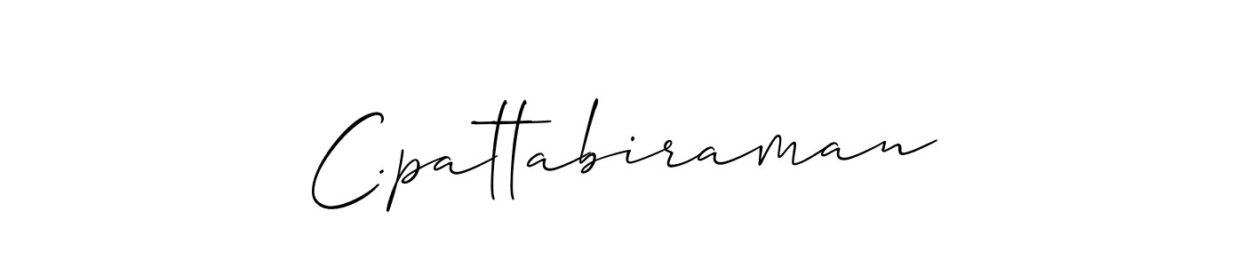You should practise on your own different ways (Allison_Script) to write your name (C.pattabiraman) in signature. don't let someone else do it for you. C.pattabiraman signature style 2 images and pictures png