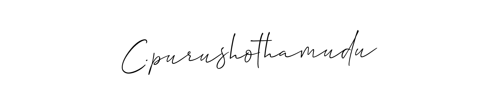 Make a short C.purushothamudu signature style. Manage your documents anywhere anytime using Allison_Script. Create and add eSignatures, submit forms, share and send files easily. C.purushothamudu signature style 2 images and pictures png