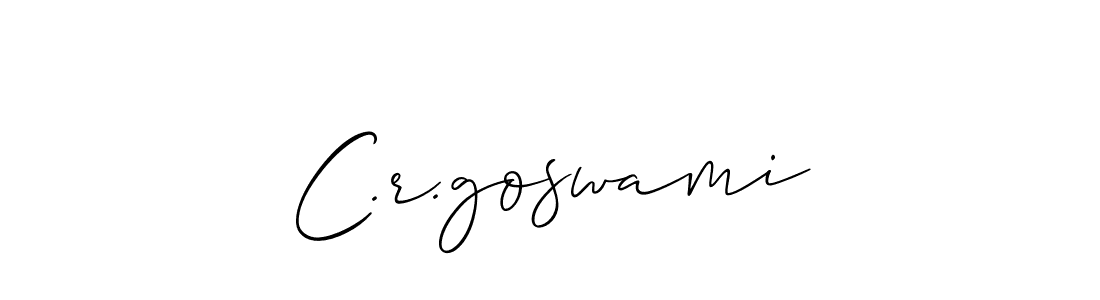 Allison_Script is a professional signature style that is perfect for those who want to add a touch of class to their signature. It is also a great choice for those who want to make their signature more unique. Get C.r.goswami name to fancy signature for free. C.r.goswami signature style 2 images and pictures png