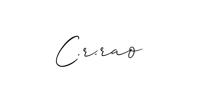 The best way (Allison_Script) to make a short signature is to pick only two or three words in your name. The name C.r.rao include a total of six letters. For converting this name. C.r.rao signature style 2 images and pictures png