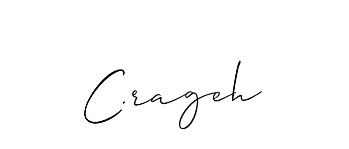 The best way (Allison_Script) to make a short signature is to pick only two or three words in your name. The name C.rageh include a total of six letters. For converting this name. C.rageh signature style 2 images and pictures png