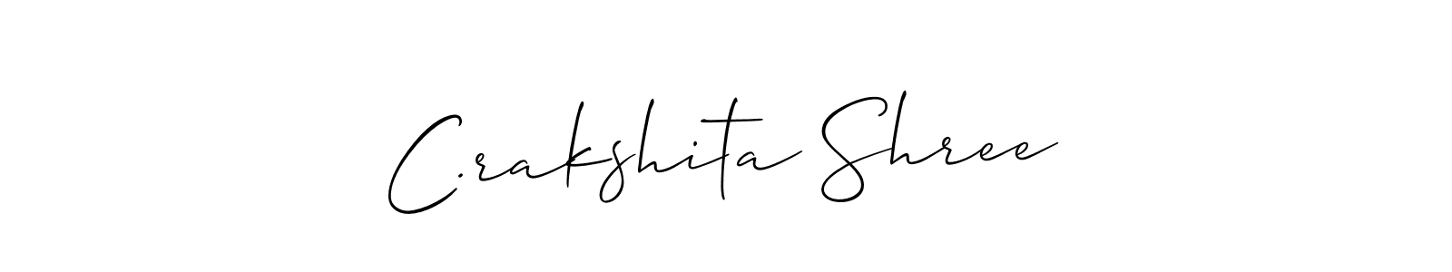 Design your own signature with our free online signature maker. With this signature software, you can create a handwritten (Allison_Script) signature for name C.rakshita Shree. C.rakshita Shree signature style 2 images and pictures png