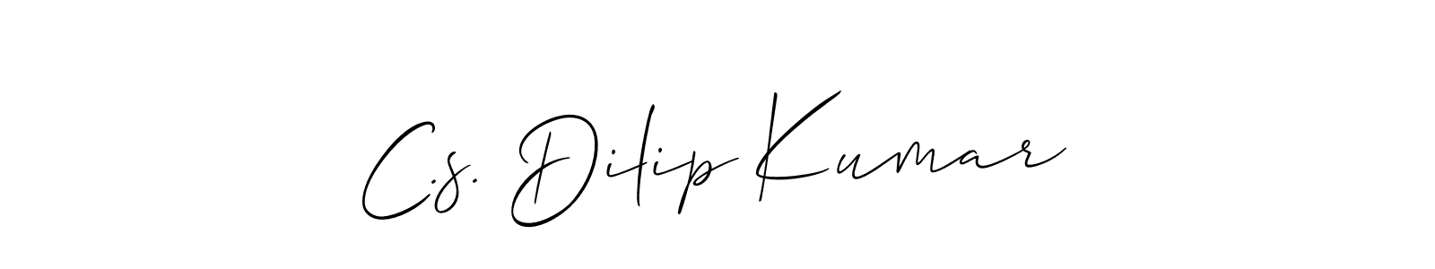 You should practise on your own different ways (Allison_Script) to write your name (C.s. Dilip Kumar) in signature. don't let someone else do it for you. C.s. Dilip Kumar signature style 2 images and pictures png