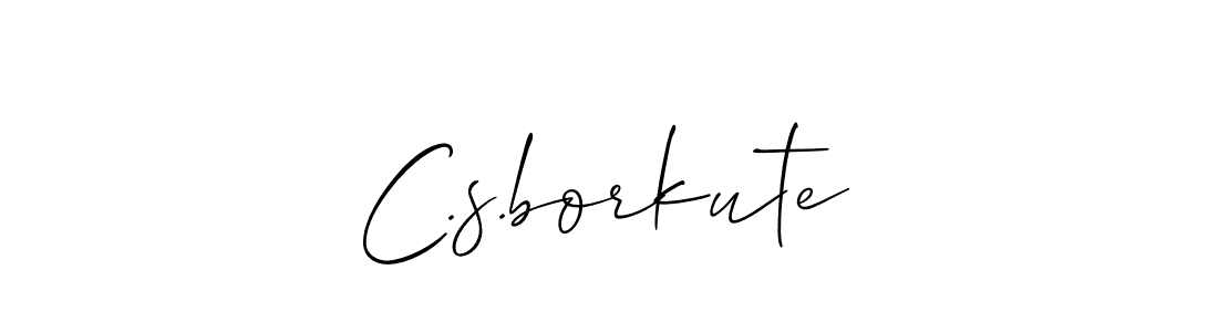 Also You can easily find your signature by using the search form. We will create C.s.borkute name handwritten signature images for you free of cost using Allison_Script sign style. C.s.borkute signature style 2 images and pictures png