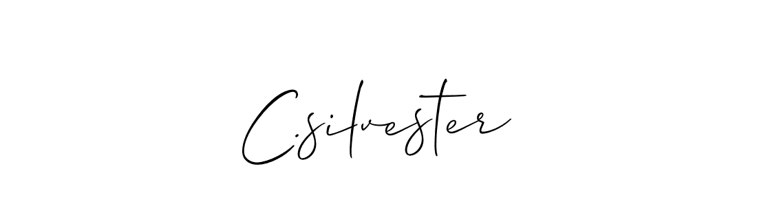 Make a beautiful signature design for name C.silvester. With this signature (Allison_Script) style, you can create a handwritten signature for free. C.silvester signature style 2 images and pictures png