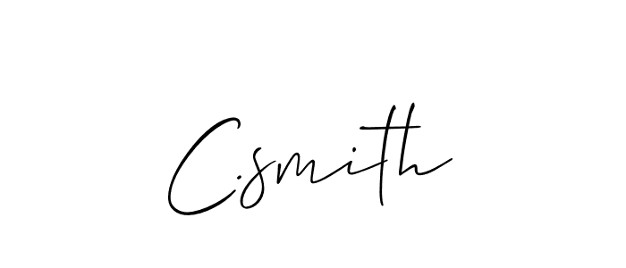 Allison_Script is a professional signature style that is perfect for those who want to add a touch of class to their signature. It is also a great choice for those who want to make their signature more unique. Get C.smith name to fancy signature for free. C.smith signature style 2 images and pictures png