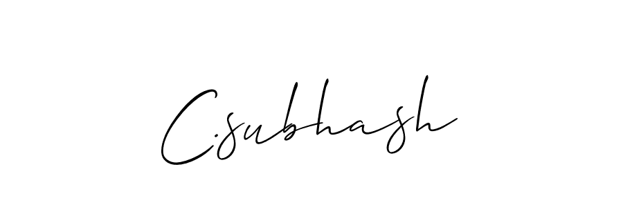 Design your own signature with our free online signature maker. With this signature software, you can create a handwritten (Allison_Script) signature for name C.subhash. C.subhash signature style 2 images and pictures png