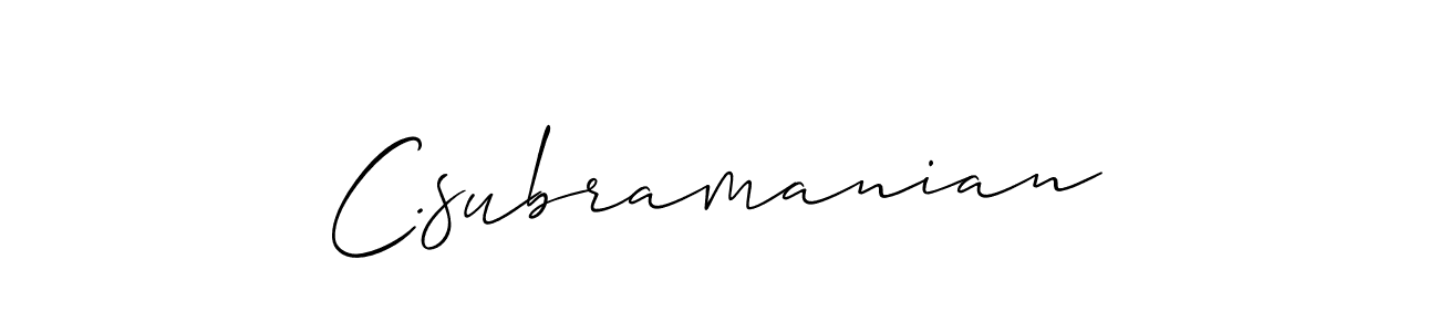 Also You can easily find your signature by using the search form. We will create C.subramanian name handwritten signature images for you free of cost using Allison_Script sign style. C.subramanian signature style 2 images and pictures png