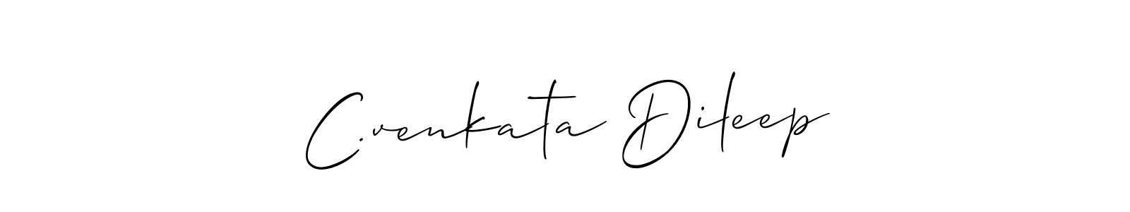 How to make C.venkata Dileep signature? Allison_Script is a professional autograph style. Create handwritten signature for C.venkata Dileep name. C.venkata Dileep signature style 2 images and pictures png