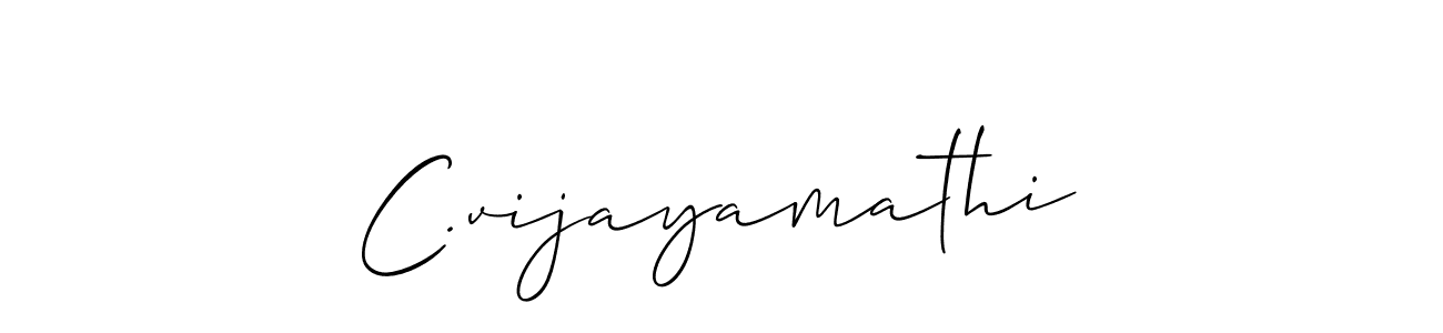 The best way (Allison_Script) to make a short signature is to pick only two or three words in your name. The name C.vijayamathi include a total of six letters. For converting this name. C.vijayamathi signature style 2 images and pictures png