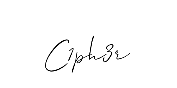 Make a beautiful signature design for name C1ph3r. With this signature (Allison_Script) style, you can create a handwritten signature for free. C1ph3r signature style 2 images and pictures png