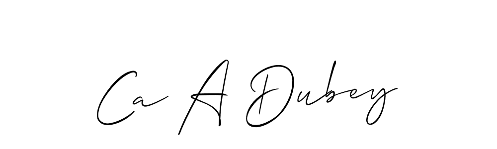 Design your own signature with our free online signature maker. With this signature software, you can create a handwritten (Allison_Script) signature for name Ca A Dubey. Ca A Dubey signature style 2 images and pictures png