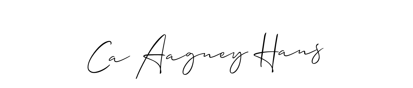 Make a beautiful signature design for name Ca Aagney Hans. With this signature (Allison_Script) style, you can create a handwritten signature for free. Ca Aagney Hans signature style 2 images and pictures png