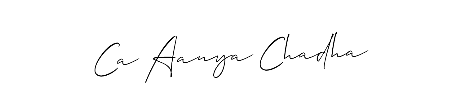 Once you've used our free online signature maker to create your best signature Allison_Script style, it's time to enjoy all of the benefits that Ca Aanya Chadha name signing documents. Ca Aanya Chadha signature style 2 images and pictures png
